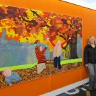 Mural panel depicting Autumn, 2. 4 mtr by 1.5mtr