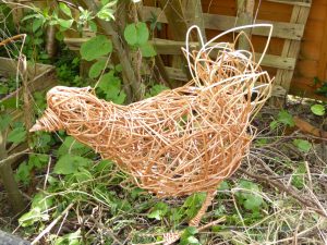 willow chicken sculpture